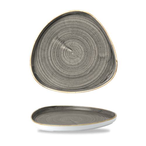 Churchill Stonecast Grey Triangle Walled Chefs Plate 10 1/4" (Pack of 6)