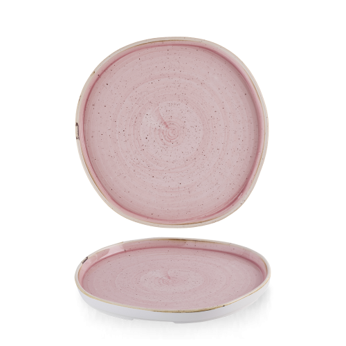 Churchill Stonecast Petal Pink Organic Walled Plate 8 1/4" (Pack of 6)