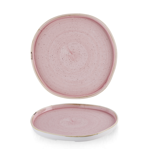 Churchill Stonecast Petal Pink Organic Walled Plate 10 1/2" (Pack of 6)
