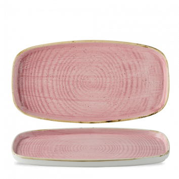 Churchill Stonecast Petal Pink Oblong Chefs Plates 11 5/8X5 7/8" (Pack of 6)