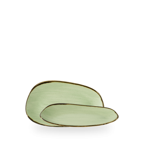 Churchill Stonecast Sage Green Opal Organic Oblong Plate 22x13cm (Pack of 6)