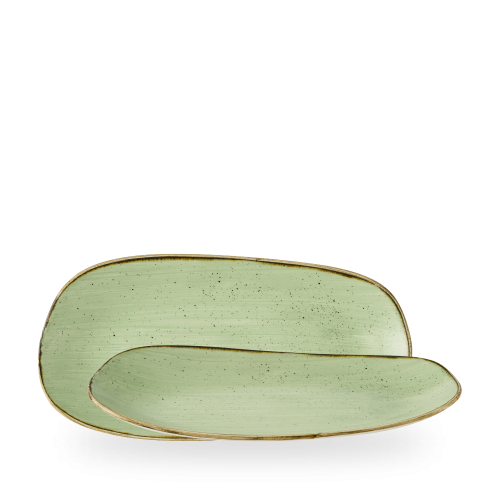 Churchill Stonecast Sage Green Opal Organic Oblong Plate 30x15cm (Pack of 12)