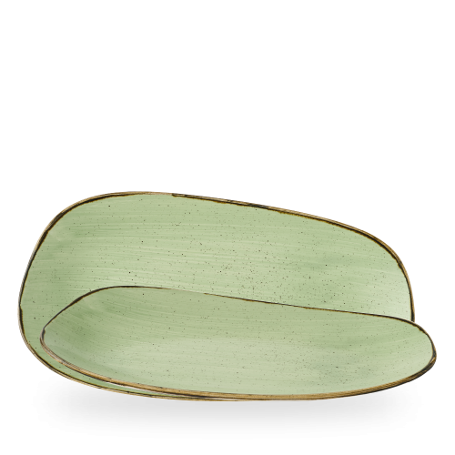 Churchill Stonecast Sage Green Opal Organic Oblong Plate 35 X 18.5cm (Pack of 6)