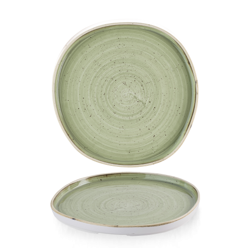 Churchill Stonecast Sage Green Organic Walled Plate 10 1/2" (Pack of 6)