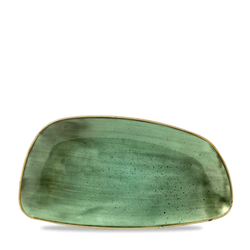 Churchill Stonecast Samphire Green Chefs Geo Plate 13 3/4x7 1/4" (Pack of 6)