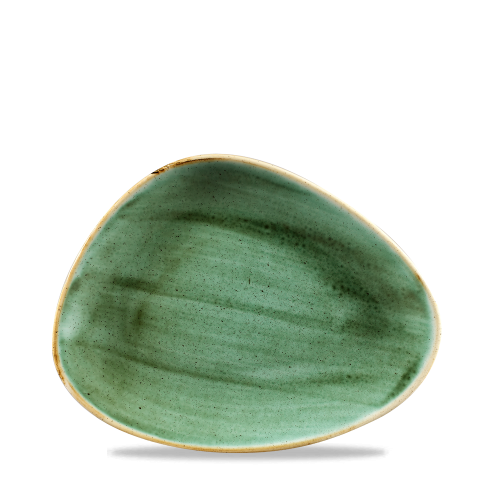 Churchill Stonecast Samphire Green Triangle Chefs Plate 10 3/8"x8" (Pack of 12)
