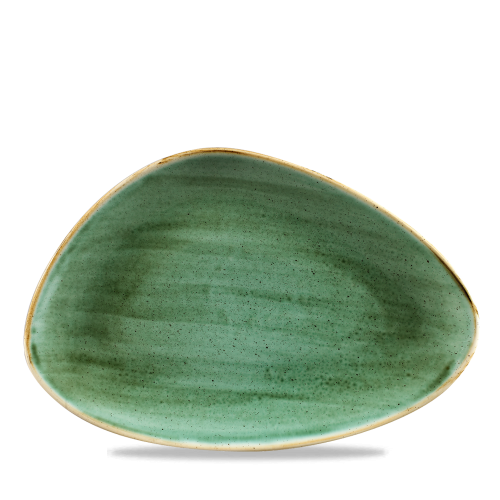 Churchill Stonecast Samphire Green Triangle Chefs Plate 12"x8" (Pack of 6)