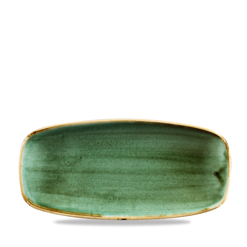 Churchill Stonecast Samphire Green Chefs Oblong Plate 10.6"x5" (Pack of 12)