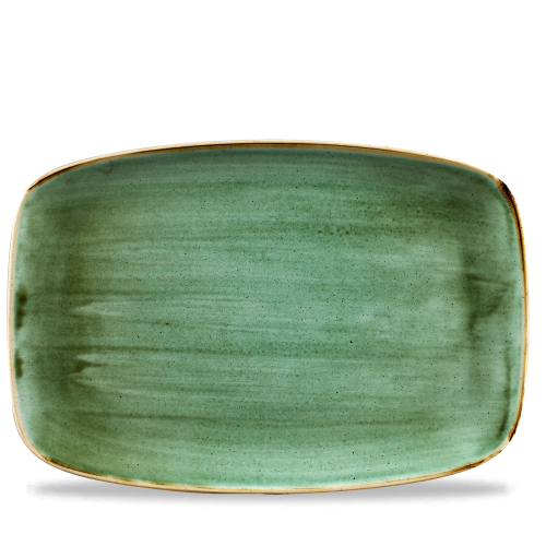 Churchill Stonecast Samphire Green Oblong Chefs Plate 13 1/2" X 9 1/4" (Pack of 6)