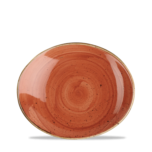 Churchill Stonecast Spiced Orange Oval Coupe Plate 19.7cm (Pack of 12)
