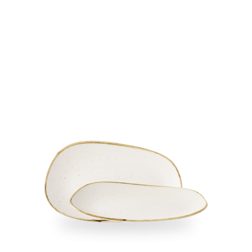 Churchill Stonecast Barley White Opal Organic Oblong Plate 22x13cm (Pack of 6)