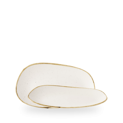 Churchill Stonecast Barley White Opal Organic Oblong Plate 26x15cm (Pack of 6)