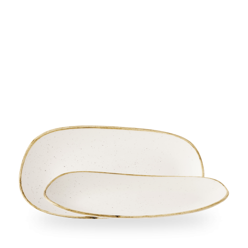 Churchill Stonecast Barley White Opal Organic Oblong Plate 30x15cm (Pack of 12)