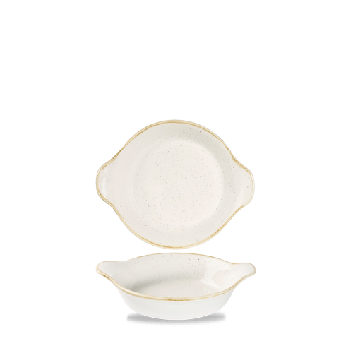 Churchill Stonecast Barley White Small Round Eared Dish 5 7/8 X 7 1/8" (Pack of 6)