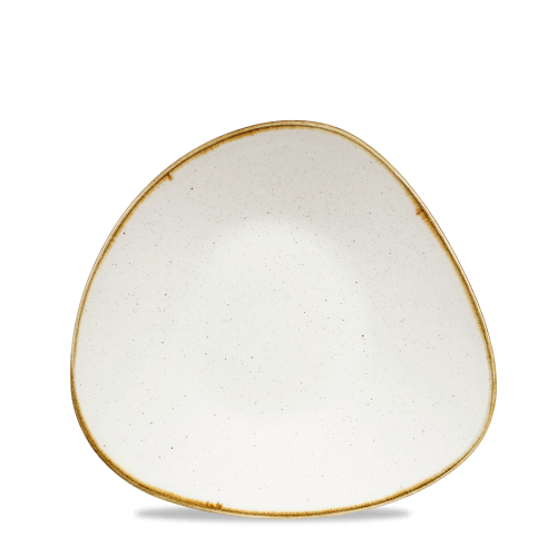 Churchill Stonecast Barley White Triangle Shallow Bowl 8 1/4"x8 1/4" (Pack of 12)