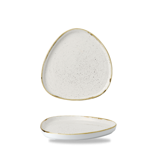 Churchill Stonecast Barley White Triangle Walled Chefs Plate 20cm (Pack of 6)