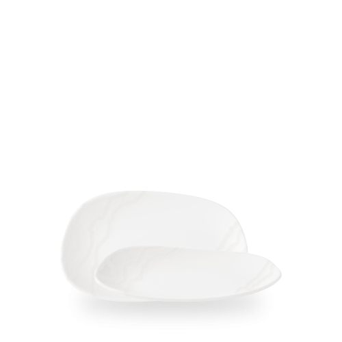 Churchill Tide White Opal Organic Oblong Plate 22x13cm (Pack of 6)