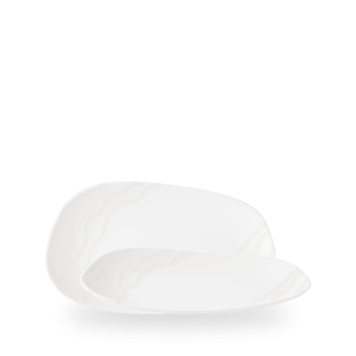 Churchill Tide White Opal Organic Oblong Plate 26x15cm (Pack of 6)