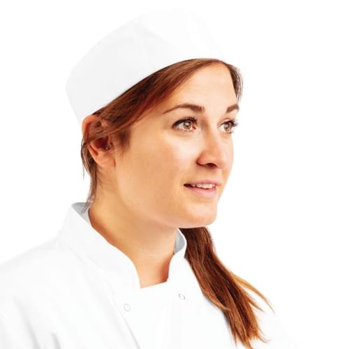 Whites Chefs Unisex Skull Cap Polycotton White - XL