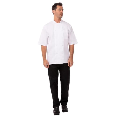 Chefs Works Montreal Cool Vent Unisex Short Sleeve Chefs Jacket White L