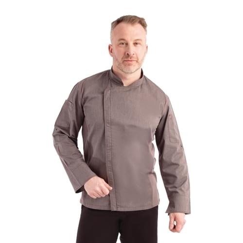 Chef Works Hartford Lightweight L/S Zipper Coat Graphite Size L
