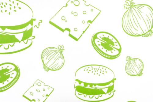 BURGER WRAPS GREEN/WHITE 250 x 320mm (1000)