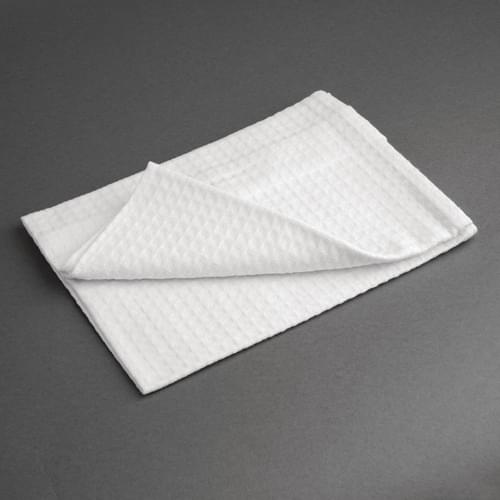 Vogue Cloth Tea Towels White Honeycomb Weave (Pack of 10)