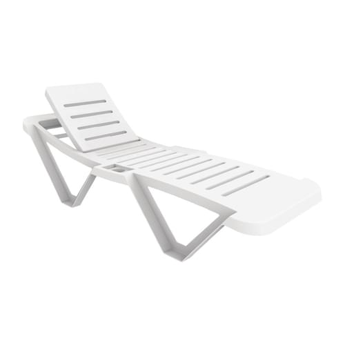 Polypropylene Sun Loungers White (Pack of 2)