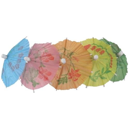 Fiesta Recyclable Paper Parasols Mixed Colours (Pack of 144)