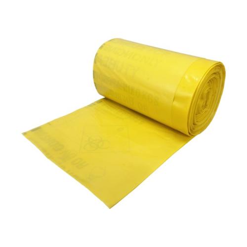 CLINICAL WASTE BAGS YELLOW HEAVY DUTY SINGLE ROLL 15" x 28" x 39" (50)