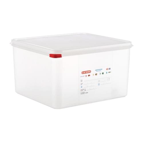 Araven Polypropylene 2/3 Gastronorm Food Storage Container 19Ltr (Pack of 4)