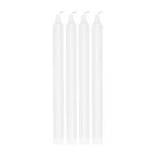 CANDLE TAPERED WHITE ANTIQUE 10" (100)