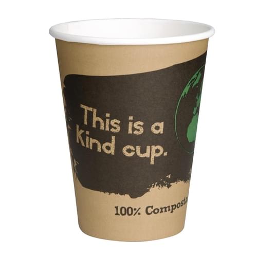 Fiesta Compostable Coffee Cups Single Wall 225ml / 8oz (Pack of 50)