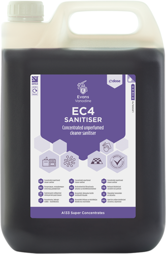 EVANS EC4 SANITISER (E-DOSE) SUPER CONCENTRATE (2 x 5L)