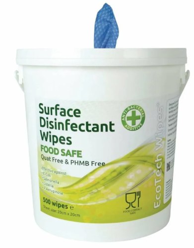 ALCOHOL & QUAT FREE FOOD SAFE DISINFECTANT WIPES BUCKET (500)