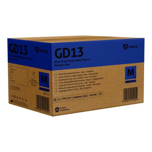 VINYL GLOVES BLUE POWDER FREE EXTRA LARGE FULL CASE (10 x 100)