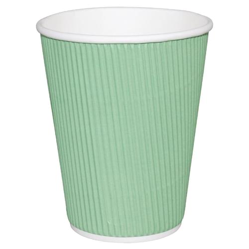 Fiesta Recyclable Coffee Cups Ripple Wall Turquoise 340ml / 12oz (Pack of 500)