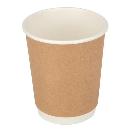 Fiesta Recyclable Coffee Cups Double Wall Kraft 225ml / 8oz (Pack of 500)