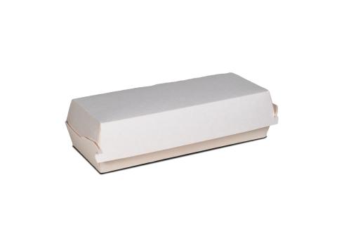 Notpla Hot Dog Clamshell 8x3” White (250)