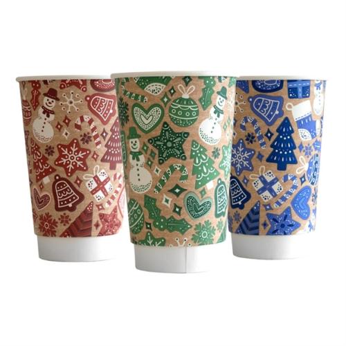 Vegware Christmas Double Wall Hot Cup 89-Series 16oz (Pack of 400)