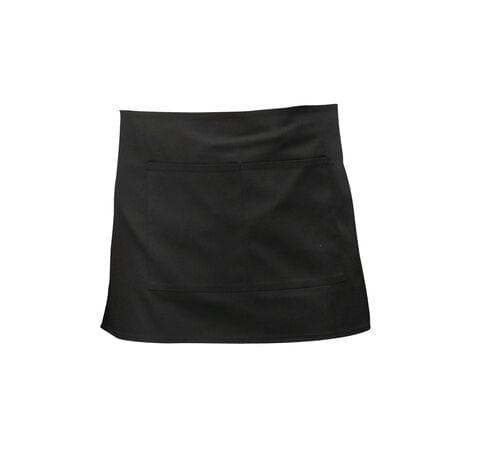 APRON SHORT BLACK WITH SPLIT POCKET NA06 70cm x 37cm (1)