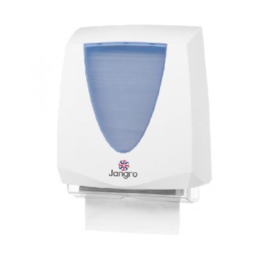 HAND TOWEL DISPENSER WHITE PLASTIC WITH BLUE WINDOW AH106 (1)