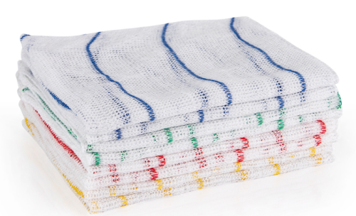 DISHCLOTHS STOCKINETTE STRIPED RED (10)