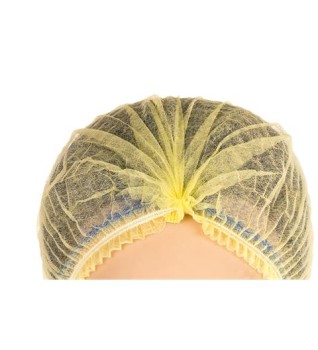 MOB CAPS METAL DETECTABLE YELLOW NON-WOVEN POLYPROPYLENE (1000)