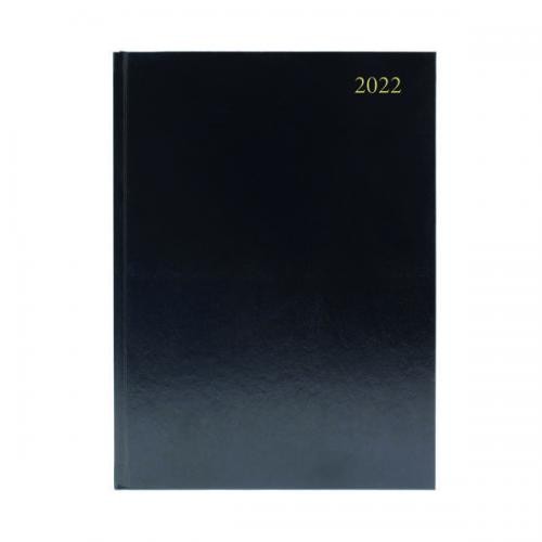 Desk Diary Week To View A4 Black 2022 - RRP £11.52