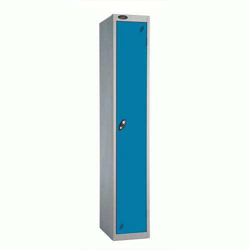 Steel single door locker with contrast doors - Grey/Blue - RRP £147