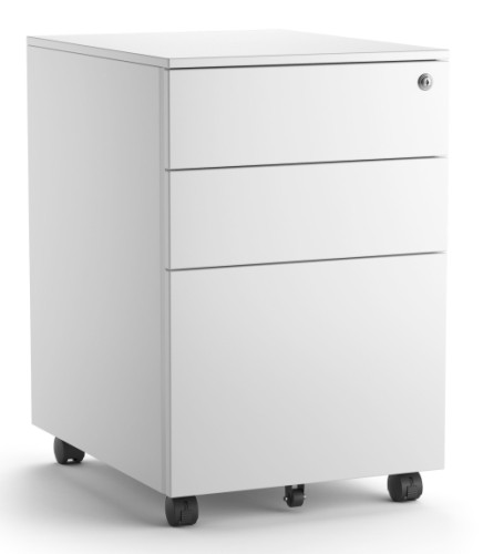 Three Drawer Pedestal 400mmx 510mm x 680mm White - RRP 198