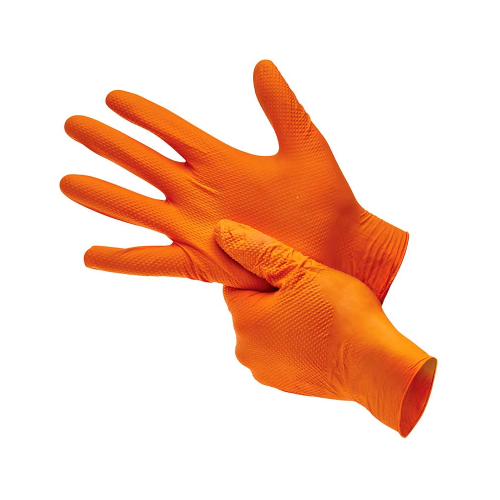 Orange Diamond Grip Powder Free Nitrile Glove 8.6g EN455 & EN374