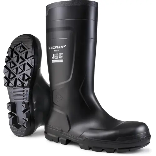 Dunlop Work-It NB2HD01 S5 Steel Toe & Midsole Slip-Resistant Oil-Resistant Antistatic Black Safety Wellington Boots