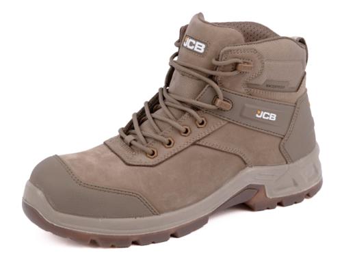 JCB Fastrac Waterproof Metal Free Safety Boots Stone Nubuck